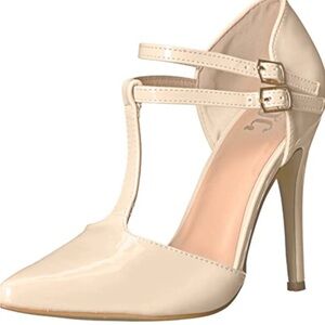 Elegant Cream High Heels with Straps